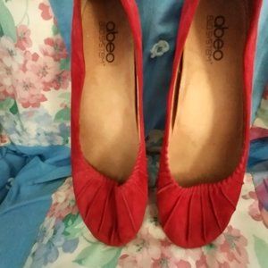 Abeo Bio.system Leather Upper Pleated Red or Rust Colored shoes Sz10 Neutral